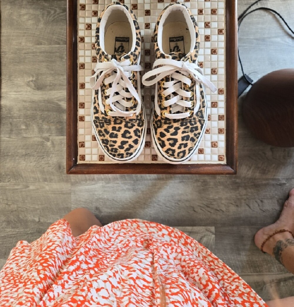 Vans Leopard Print Platform Old Skool Sneakers — Size 6.5 - Picture 7 of 9